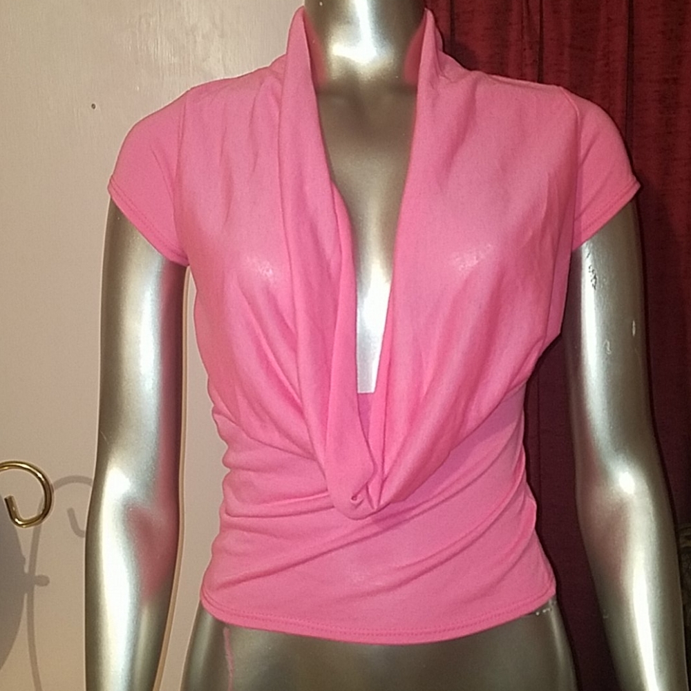 Say Anything sexy Neon flamingo pink top shirt